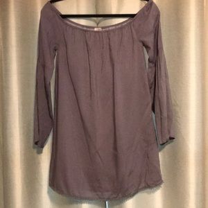 Lavender Tobi Off the Shoulder Lined Mini